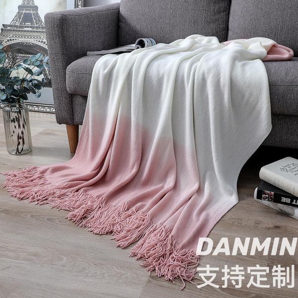 

blankets sofa blanket cover bed end knitted air conditioning tassel napping hanging dyeing