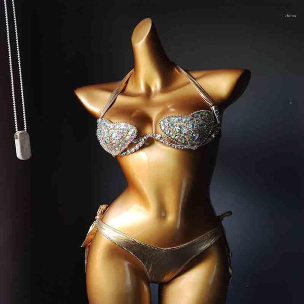 

vacation diamond bikini set women swimwear rhinestone bling stones beachwear bathing suit women's, White;black