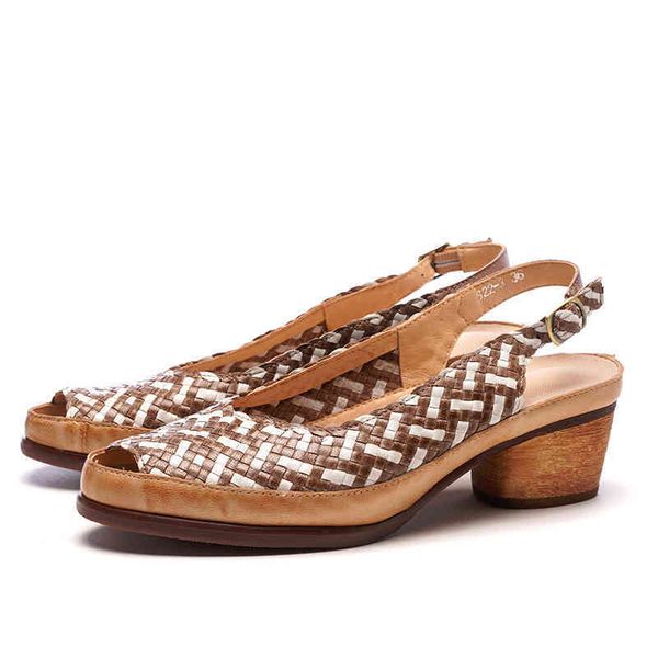 

official website 70% off outlet women high heels sandals shoes cowhide handmade woven ladies beach summer slingback flip flops, Black
