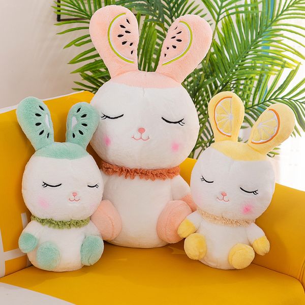 

cartoon fruit strawberry bunny plush toy cute white rabbit doll creative children's birthday gift