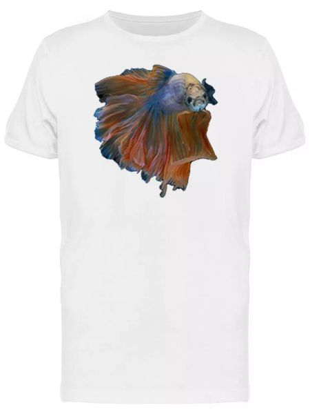 

fighting betta fish frontview men's tee -image by shutterstock, White;black
