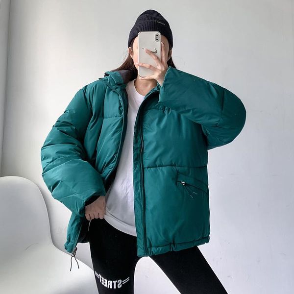 

women's down & parkas large size plus fat 2021 winter korean cotton jacket short loose fashion bread student, Black