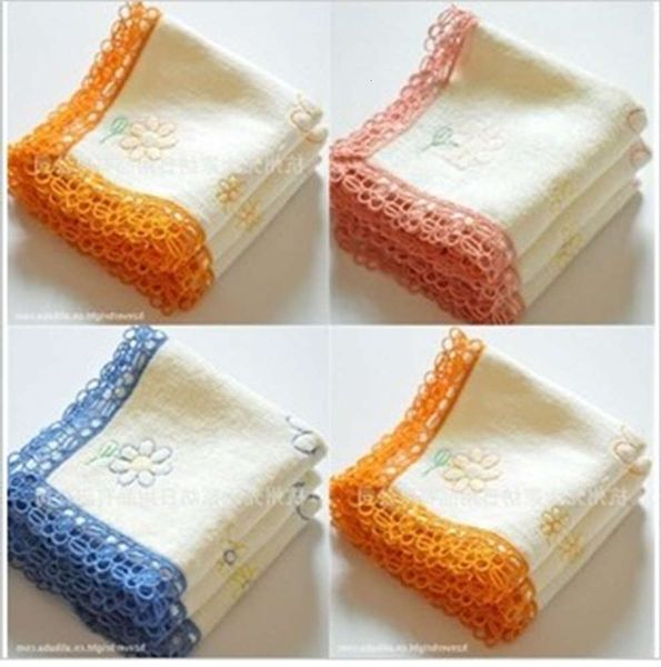 

handkerchief cotton cut velvet embroidered kerchief * cf-10 japanese water soluble lace / gift handkerchief, White