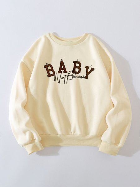 

plus letter graphic drop shoulder pullover v8fb#, Black