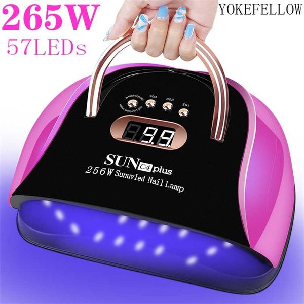 

uv led lamp for nails 256w powerful professional gel polish drying dryer 60 leds manicure 211118