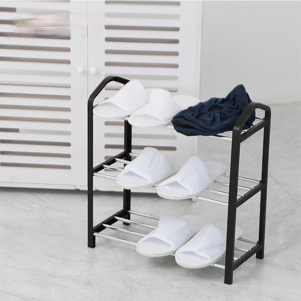 

clothing & wardrobe storage 3 tiers modern shoe rack hanger solid room organizer shoes shelf multi-functional bedroom household black