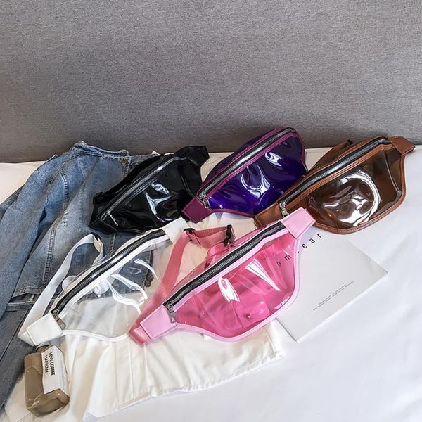 

waist bags fanny pack for women fashion simple transparent pocket bag wild chest messenger *