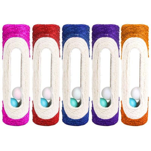 

cat toys pet rolling sisal scratching funny post trapped with 3 ball for cat's puppy training random color