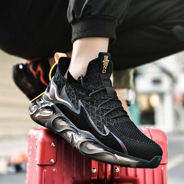 

mens running shoes2021 new summer korean breathable basketball men's flying mesh sports leisure large running shoes traniers sneakers