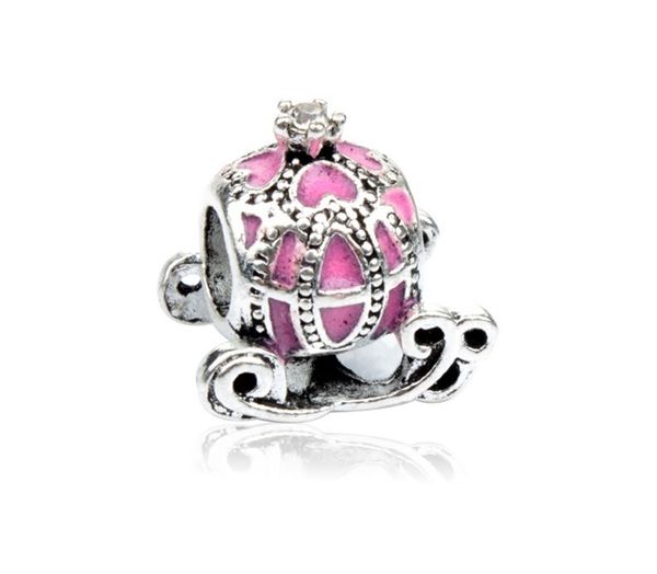 

fits pandora bracelets 30pcs princess pumpkin carriage charms beads silver charms bead for women diy european necklace jewelry, Black