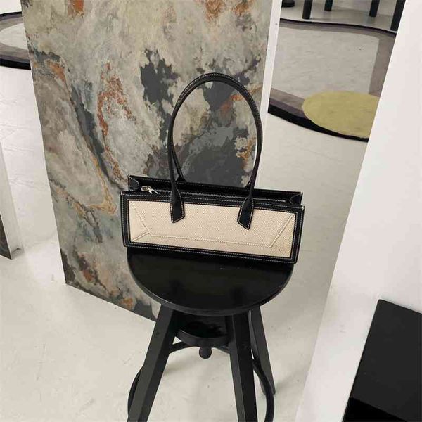 

symborecto new niche design canvas fashion versatile portable armpit cowhide envelope small bag women