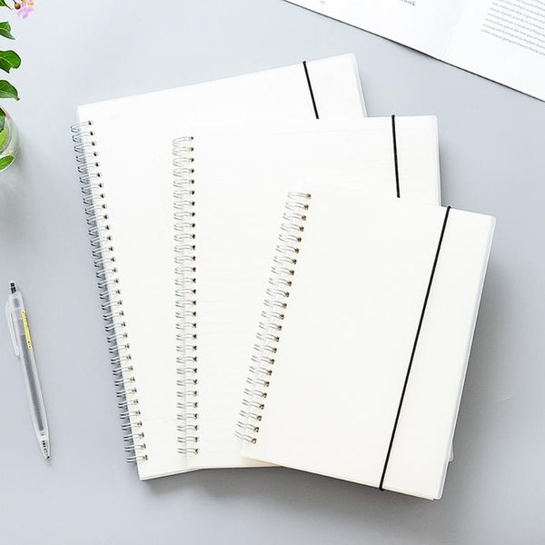 

b5 notebooks office school students spiral note books with transparent cover blank dotted grid line for journal notepads, Purple;pink