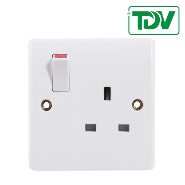 

british wall switch 13a socket 821sp pure white bakelite bs1363 double pole