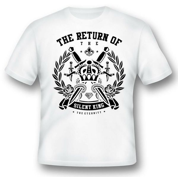 

crown the return of the silent king black or white tee, White;black