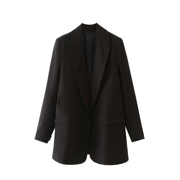 

black suit coat women's autumn british style buttonless, Black;brown