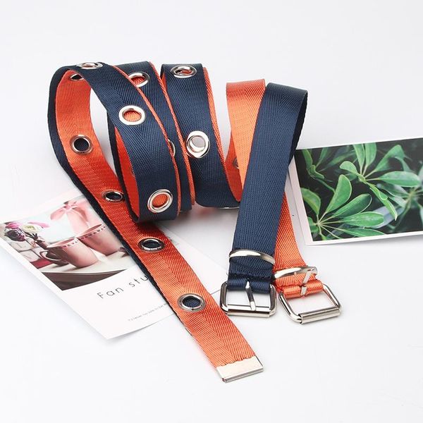 

belts my22 year hollow air hole waistband korean versatile women's dress sweater decorated with canvas belt, Black;brown