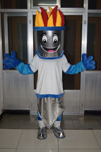 Costume della mascotte dell'uomo del fuoco dell'immagine reale Vestito operato per la personalizzazione del supporto della festa di carnevale di Halloween