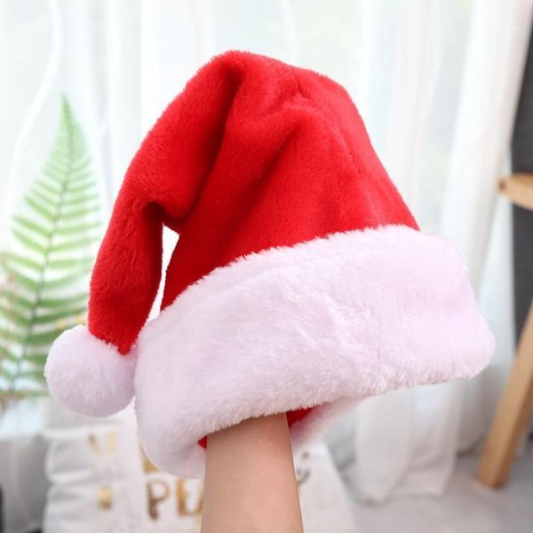 

christmas decorations short plush hats big balls thickened elderly classic caps1