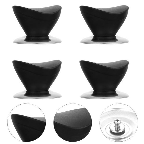

kitchen storage & organization 4pcs useful cookware knobs anti-scald lid accessories (black)