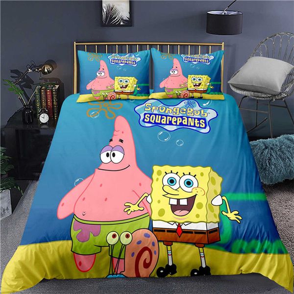 

selling cartoon cartoon spongebob 3d printing colorful bedding sets duvet cover-99