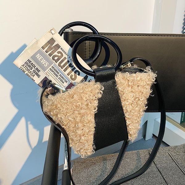 

evening bags crossbody designer faux fur small soft 2021 winter trend hand bag women's trending luxury shoulder handbags