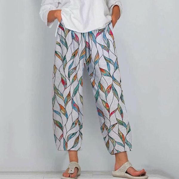 

women's pants & capris womens spring summer casual cute cartoon print elastic waist trousers oversize loose beach wide leg plus size s-, Black;white