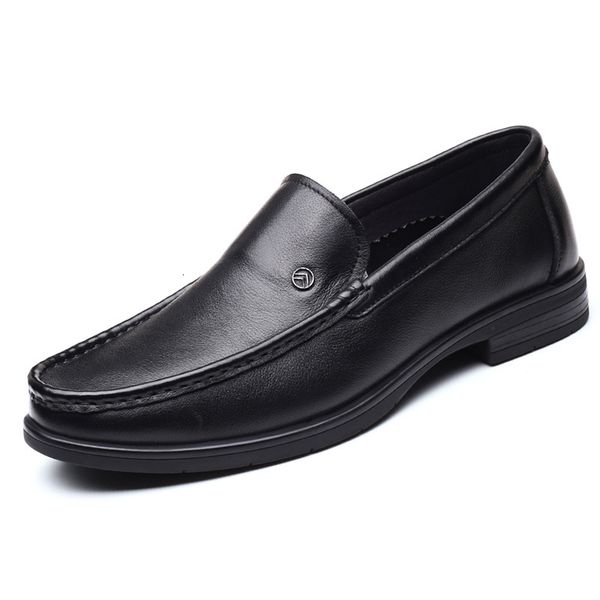

dress shoes leather men casual spring autumn breathable mens loafers fashion slip-on soft driving zapatillas hombre h6lb, Black