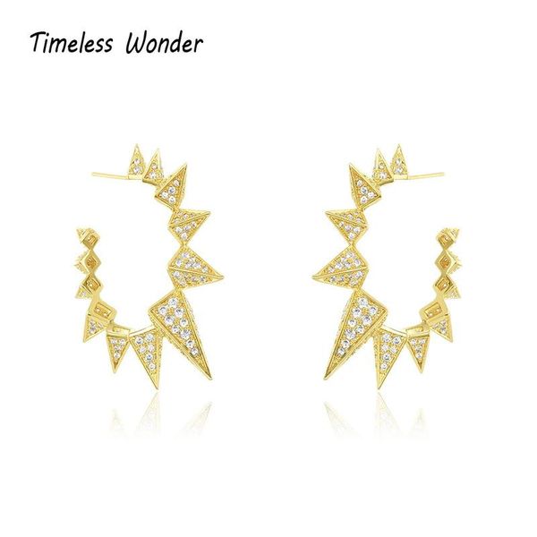 

hoop & huggie timeless wonder fancy zirconia geo spike earrings for women gothic boho trendy designer hiphop ins date rare egirl 4628, Golden;silver