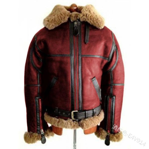 

men's trench coats winter pu leather jacket mens fleece fur collar motorcycle jackets casual outdoor thermal, Tan;black