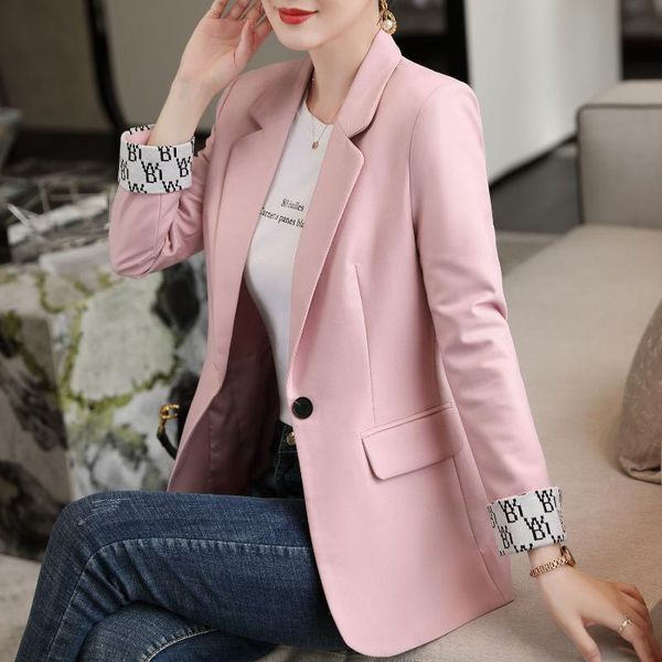 

women's suits & blazers korean autumn sports jacket oversized clothing plaid office spring, White;black