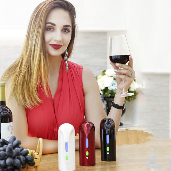 

electric wine one touch portable pourer aerator tool dispenser pump usb rechargeable cider decanter accessories for bar home use black red
