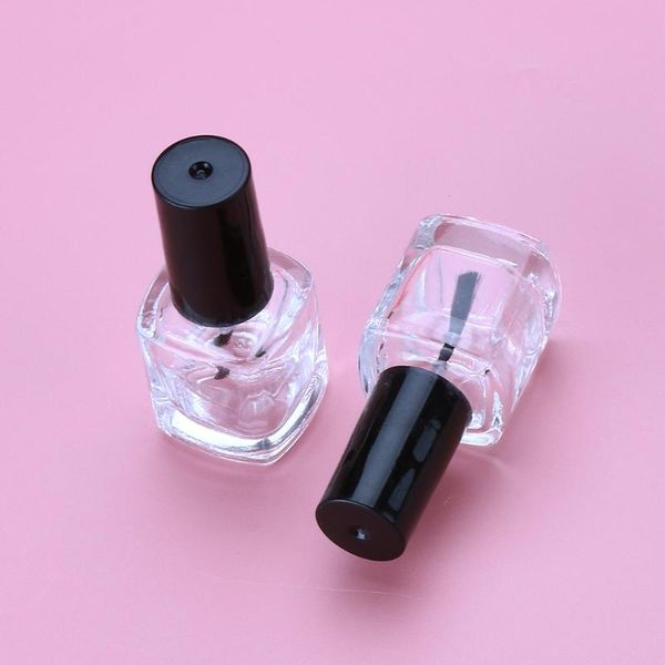 

storage bottles & jars 5pcs/pack 5ml empty nail polish bottle with brush inside square shaped clear container