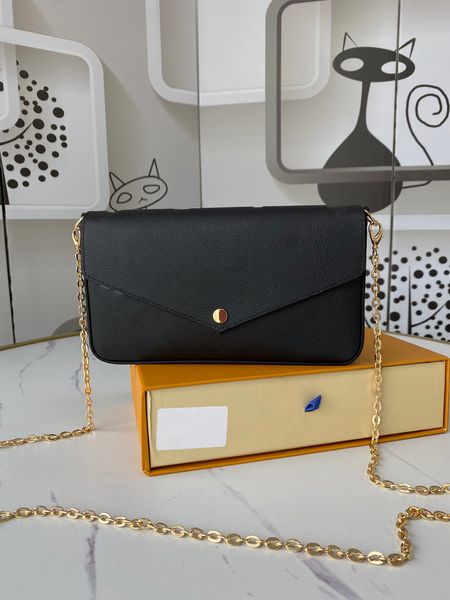 

new luxury female designer pochette gold chain shoulder bags messenger bags coin bag clutch bag classic design fashion famous brand selling