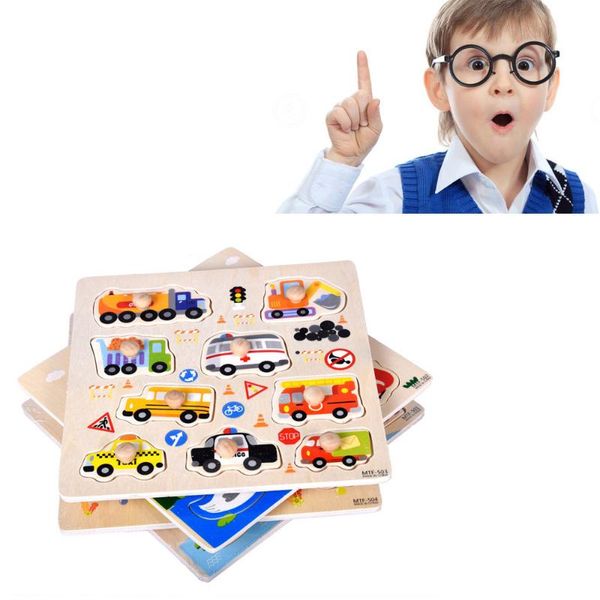 

party masks 9 pieces puzzle games for kids cute cartoon animal wooden learning identify interesting jigsaw educational toys