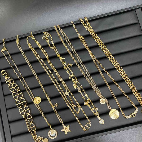 

70% off family necklace dijia new letter star double layer, Silver