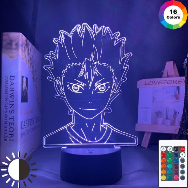 

night lights manga 3d lamp anime haikyuu nishinoya yuu figure for kids child bedroom decor nightlight rgb colorful desk led light gift