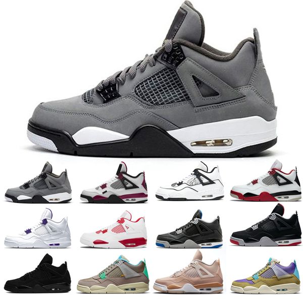 

new basketball shoes 4s man woman black cat court purple university red neon alternate motorsport orange metallic white cement pure money si