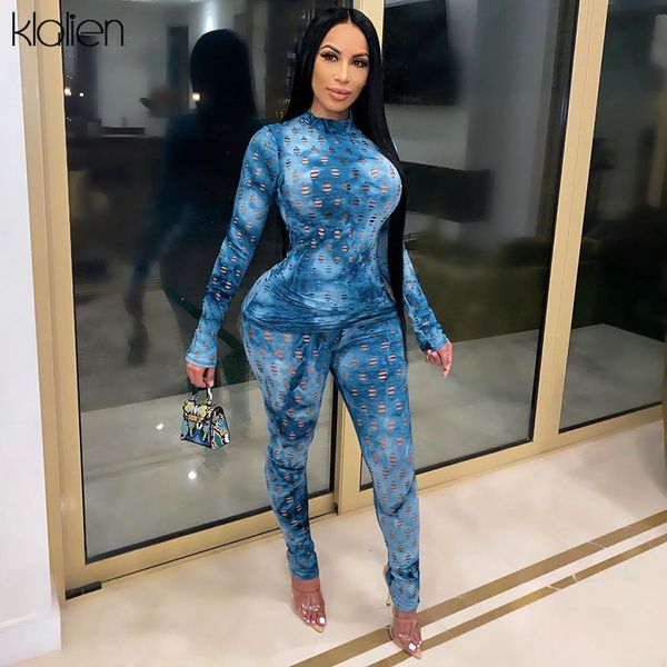 

tracksuits fashion hollow hole and trousers two piece matching sets women stretchy workout streetwear slim outfits, Gray