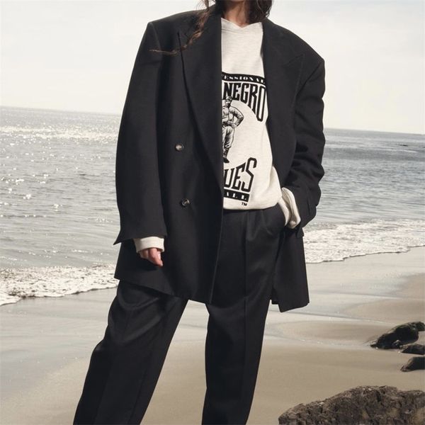 

21fw europe usa autumn winter sleeves silicone logo fashion suits men casual outwear blazers coat, White;black