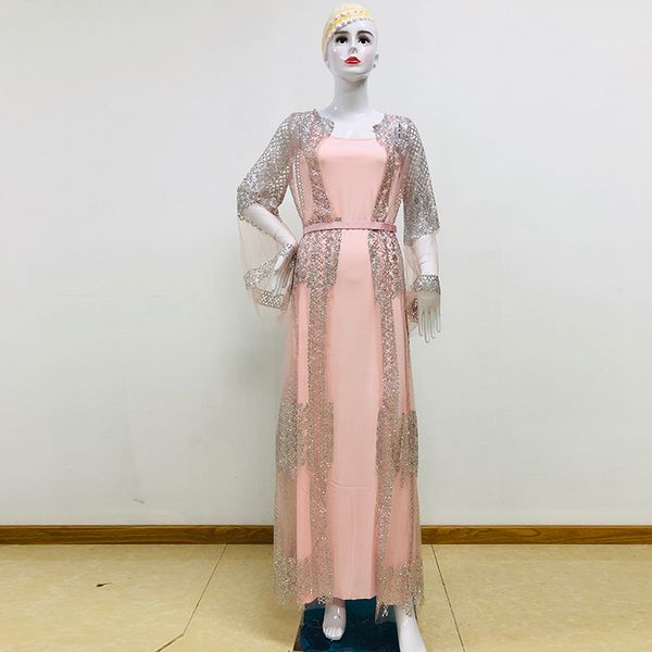 

mesh sequin african dresses for women 2021 nigerian clothes long maxi evening party dress robe de soiree africaine femme, Red