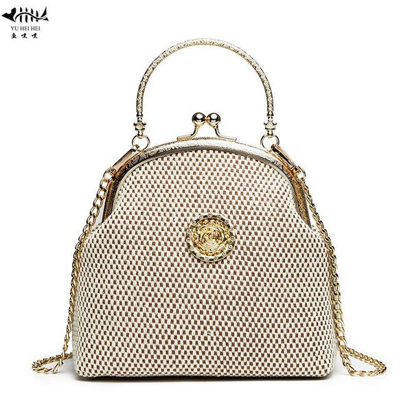 

evening bags vintage fashion women shell bag chain shoulder crossbody kiss lock women's handbag purse travel
