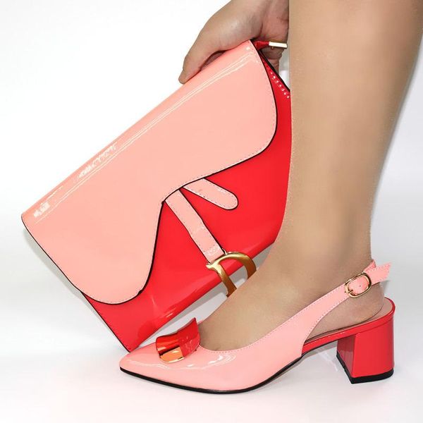 

elegant woman pumps shoes and bag set italian pretty for wedding party large size 38-44 tx-109 dress, Black