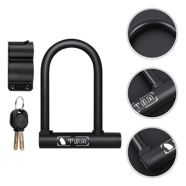 

bike locks anti-theft road mountain lock u shape shackle with key and mount bracket