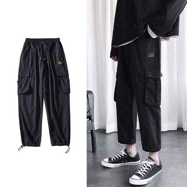 

men's pants harem for men clothing sports male military trousers 2021, Black