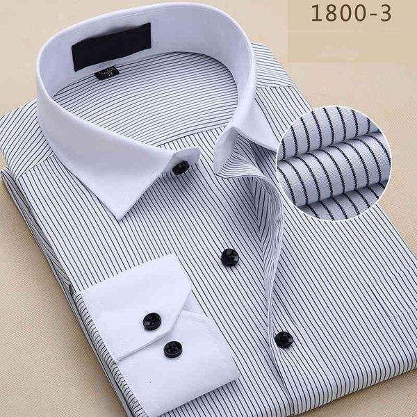 

Men's Dress Shirts Wholesale- 2016 Striped Brand Business Casual Long Sleeve Turn-down Collar Clothes IF2011 97Y6, White;black