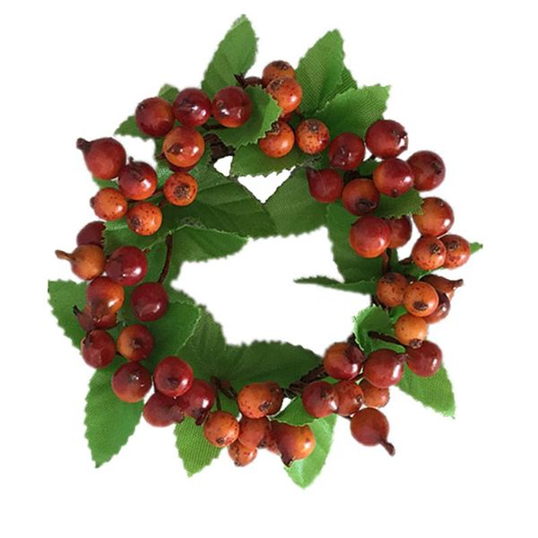 

mini berries wreath festival garland decor simulated green leaves lifelike for decorative flowers & wreaths