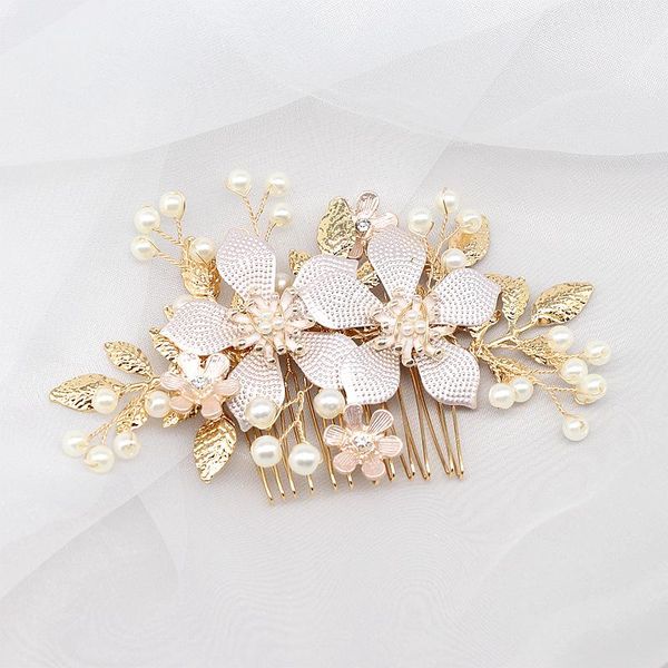

hair clips & barrettes comb accessories bridal headpieces gold pearl crystal rhinestone head jewelry for brides bridesmaids, Golden;silver