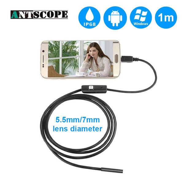 

cameras antscope 5.5mm7mm 1m micro usb android endoscope 7mm 2m for pc led borescope camera soft cable 19