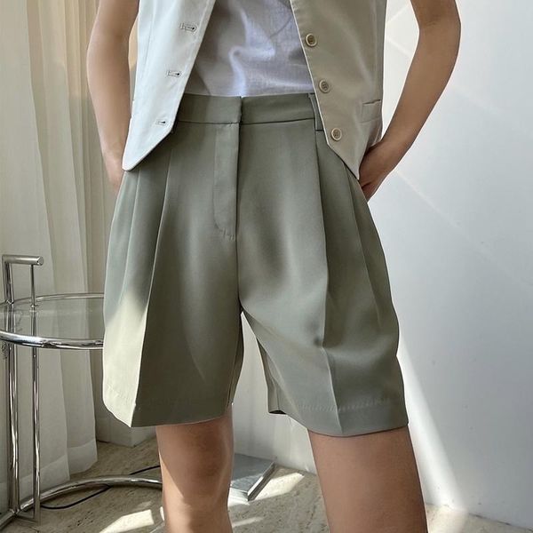 

women's shorts summer casual solid color high waist loose, White;black