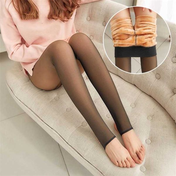 

leggings women thick legins through the meat warm pants women's leggings warm mesh leggins for womens winter clothes 211130, Black